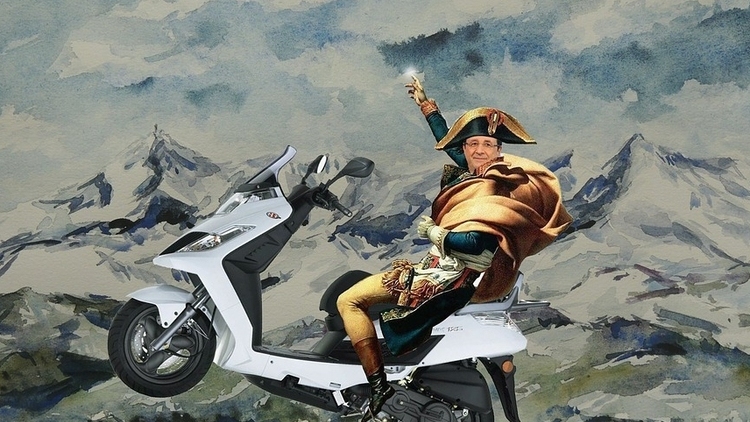 Prezydent Francji Francois Hollande, grafika: JBPGraph