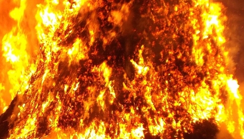 Policjanci ewakuowali z pożaru matkę z 4 małych dzieci. Wrócili do płonącego budynku także po zwierzęta