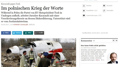 Marian Panic: FAZ -"Kaczyński dyskredytuje Tuska za pomocą teorii spiskowej"