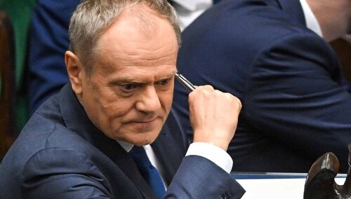 Premier Donald Tusk na sali obrad Sejmu