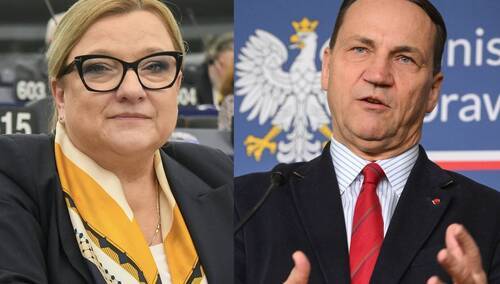 Eurodeputowana Beata Kempa i minister spraw zagranicznych Radosław Sikorski