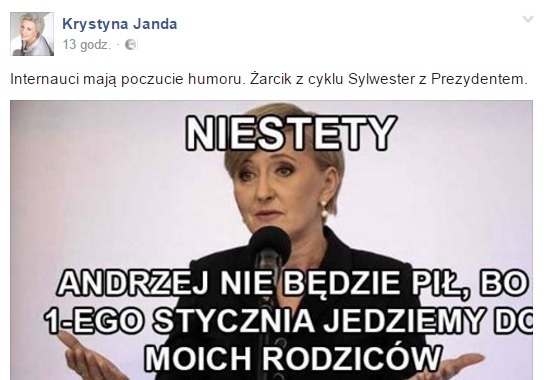 Ojciec Pani Prezydentowej jest ciężko chory,ale Krystyna Janda bawi się świetnie + komentarze internautów