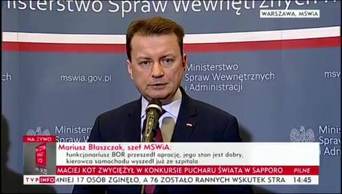 [video] Minister Błaszczak o wypadku Premier Szydło: Prędkość kolumny samochodów była stosowna, 50 km/h