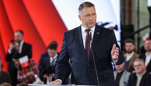 Poseł PiS Przemysław Czarnek podczas konwencji Prawa i Sprawiedliwości w Krakowie