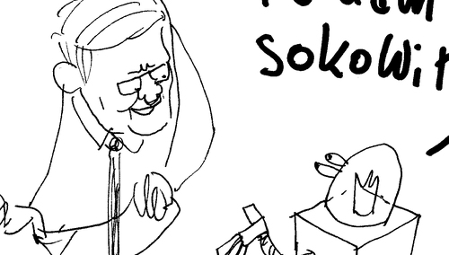 [Kliknij aby zobaczyć całość] Nowy rysunek Krysztopy: "Co mogę dla ciebie zrobić bocie?"