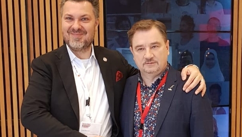 Spotkanie Przewodniczącego NSZZ "S" Piotra Dudy z Lucą Visentinim i Mykhailo Volyncem