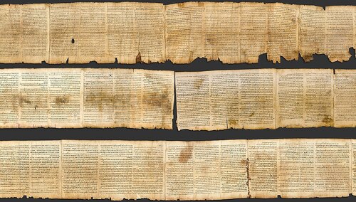 Fotograficzna reprodukcja rozwiniętego Wielkiego Zwoju Izajasza