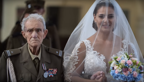[video] Łza się w oku kręci. Żołnierz Wyklęty odprowadził wnuczkę do ślubu. Zmarł dwa dni później