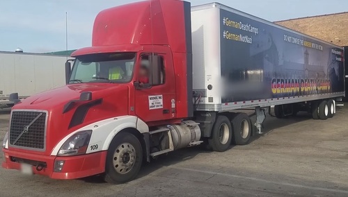 [video] Arkadiusz Cimoch o ciężarówce #GermanDeathCamps w USA