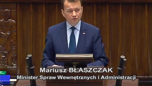 Minister Błaszczak w Sejmie: w Policji nie ma miejsca dla osób łamiących prawo