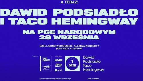 Dawid Podsiadło I Taco Hemingway ujawniają szczegóły pierwszego wspólnego koncertu