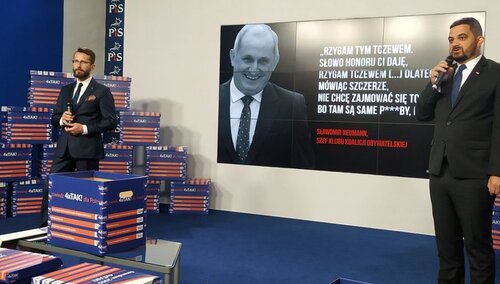 Konferencja PiS nt. taśm Neumanna. „Co na to Grzegorz Schetyna? Czy to jest też jego zdanie?”