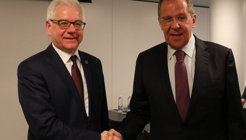 Rozmawiano m.in. o wraku TU-154M. Po pierwszym od 5 lat spotkaniu szefów MSZ Polski i Rosji