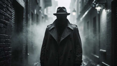 Mężczyzna w płaszczu i kapeluszu