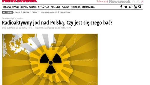 "Newsweek" straszy Polaków promieniowaniem