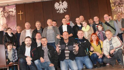 Solidarność ze słupskiej Scanii w Sali BHP Stoczni Gdańskiej