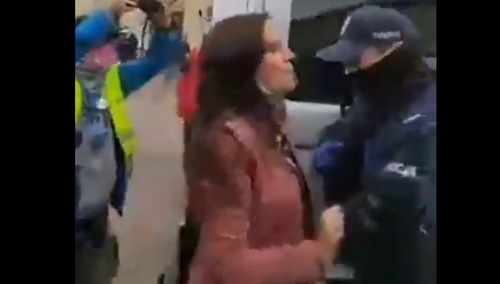 [video] "Strajk przedsiębiorców". Jachira popycha policjantów i ujawnia ciekawe info nt. senatora Burego