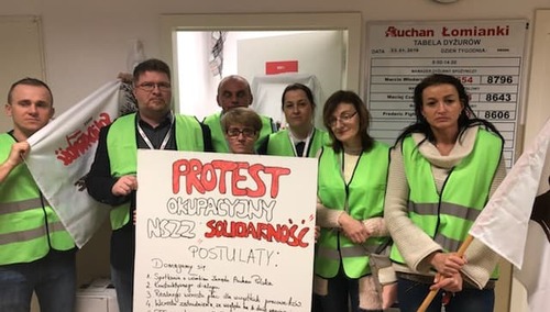 Solidarność Auchan rozpoczęła protest okupacyjny w hipermarkecie w podwarszawskich Łomiankach