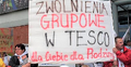 Protest podczas poprzednich zwolnień w Tesco