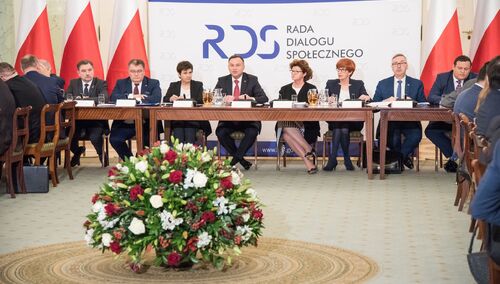 [Wideo] Prezydent Andrzej Duda i przewodniczący Solidarności Piotr Duda na Radzie Dialogu Społecznego
