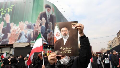 portret Modżtaby Chameneiego