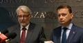 Ministrowie Mariusz Błaszczak i Witold Waszczykowski przed wylotem do Londynu