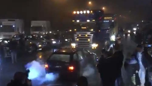 [video] Stargard. Tak kierowcy ciężarówek i samochodów osobowych uczcili pamięć Łukasza Urbana