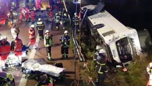 MSZ: Nie ma zagrożenia życia rannych w wypadku polskiego autokaru w Niemczech