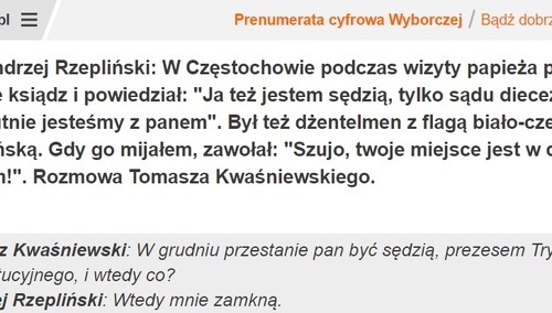 Rzepliński: "Kiedy przestanę być prezesem TK to mnie zamkną". Studium paranoi