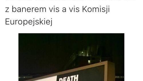 Billboard "German Death Camps" przyjechał do Brukseli