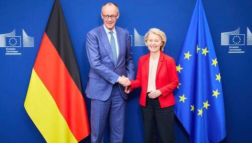 Przewodnicząca Komisji Europejskiej Ursula von der Leyen i kanclerz Niemiec Friedrich Merz