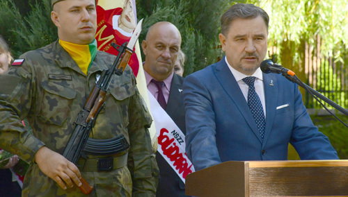 [FOTO] Piotr Duda: "Dziś nasza solidarnościowa droga ku wolności przywiodła nas do Żyrardowa"