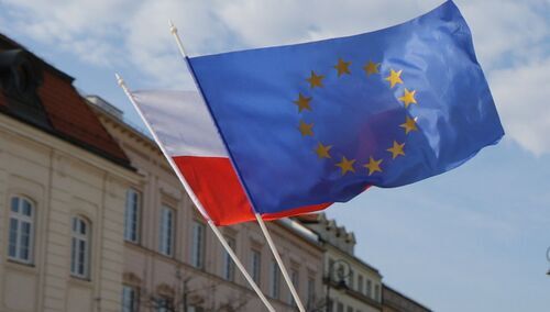 Flaga Polski i UE