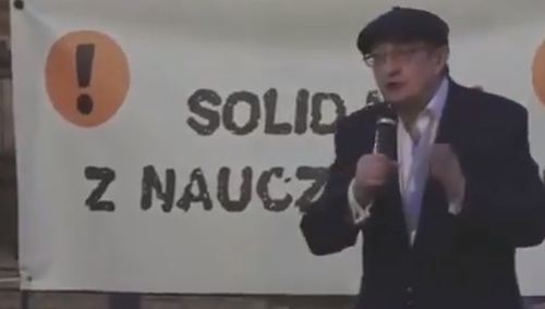 [video] Pinior do strajkujących nauczycieli ZNP: "Wasz protest wywołał empatię, serdeczność..." Naprawdę?