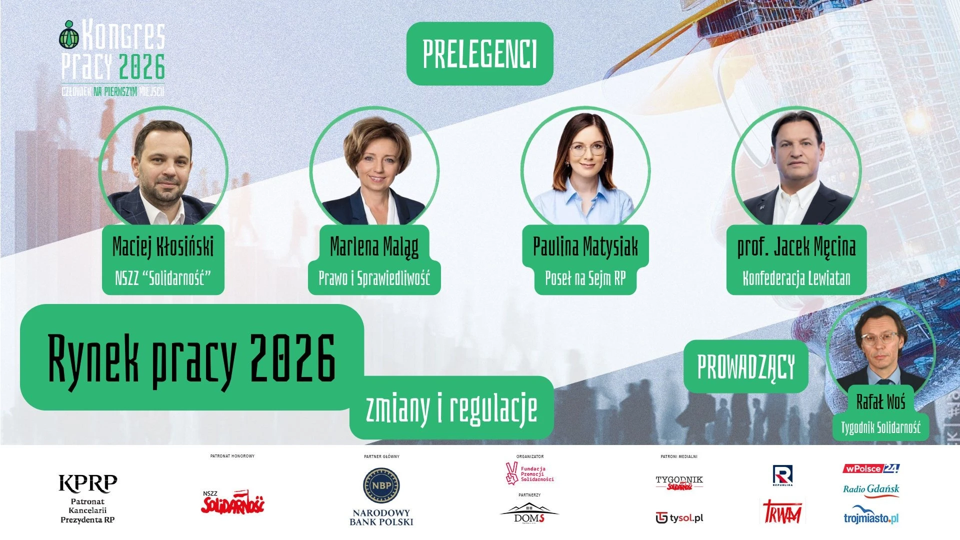 grafika przedstawiająca panelistów kongresu pracy