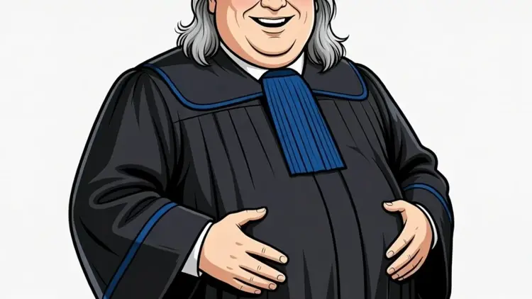 Radca prawny uśmiechnięty w todze