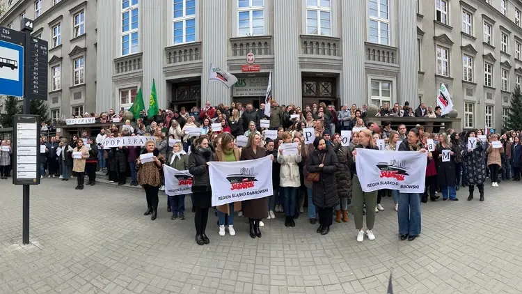 Protest Solidarności ZUS w Chorzowie