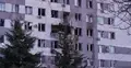 Zniszczony budynek mieszkalny po ataku rakietowym na Odessę