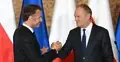  Premier Donald Tusk i prezydent Francji Emmanuel Macron