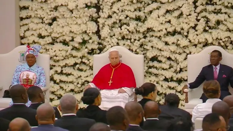Papież Leon XIV na spotkaniu z władzami Gwinei Równikowej