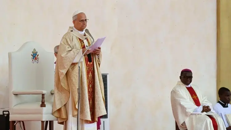 Papież Leon XIV w czasie Eucharystii w Gwinei Równikowej