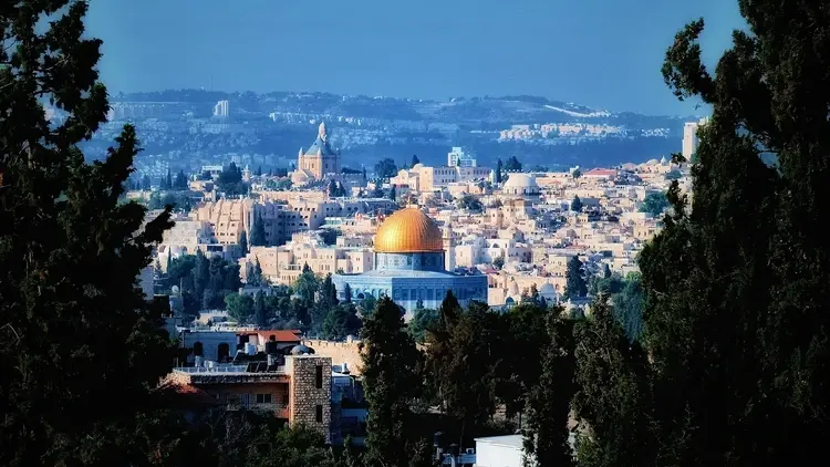 Jerozolima z widokiem na meczet Al Aksa