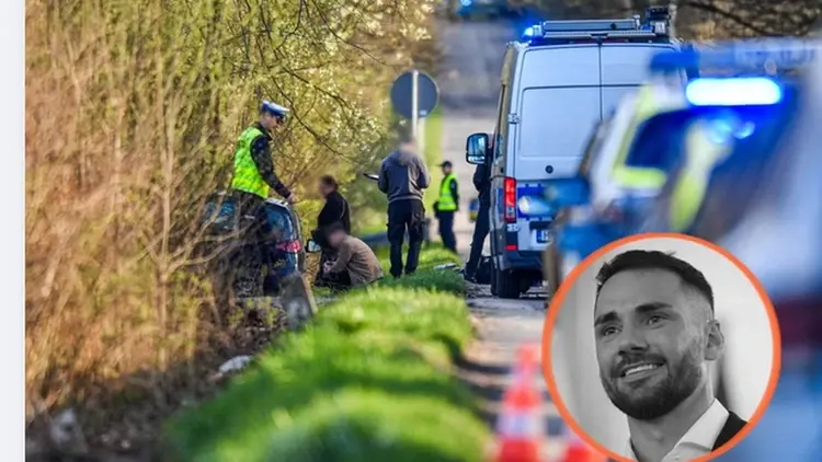Policja i prokuratura pracują na miejscu wypadku w Dąbrowie Górniczej, gdzie w wypadku zginął poseł Lewicy, Łukasz Litewka