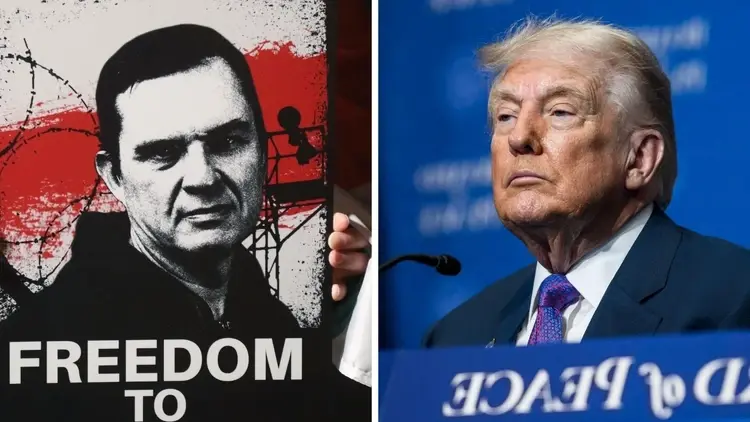 Plakat z Andrzejem Poczobutem, Donald Trump