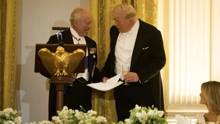 Król Karol, Donald Trump podczas uroczystej kolacji w Białym Domu