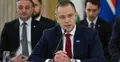 Prezydent RP Karol Nawrockipodczas sesji otwierającej Szczyt Państw Bukaresztańskiej Dziewiątki (B9) w Bukareszcie