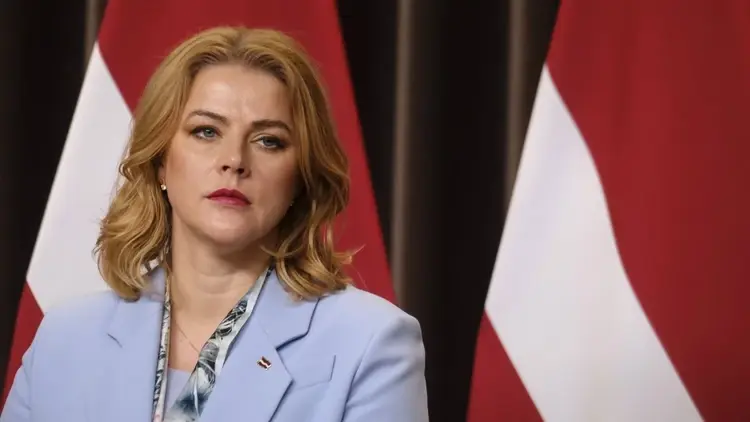Evika Silina premier Łotwy na spotkaniu w Tallinie