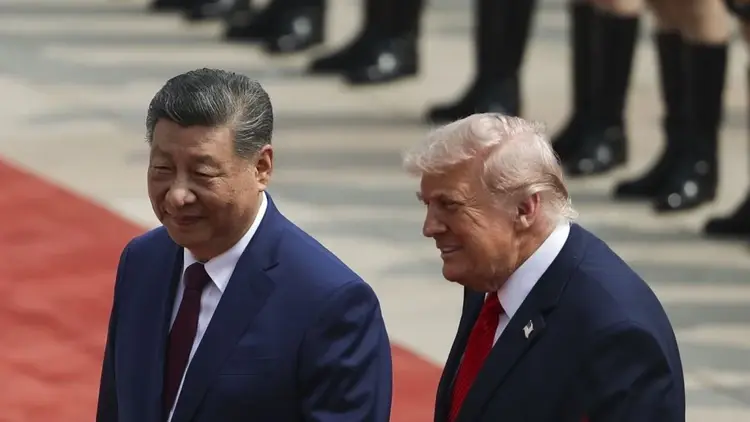 Xi Jinping, Donald Trump podczas powitania w Pekinie
