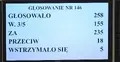 Tablica z wynikami głosowania nad wyborem sędziów-członków Krajowej Rady Sądownictwa w Sejmie