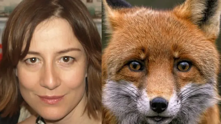 Aktorka Maja Ostaszewska i lis